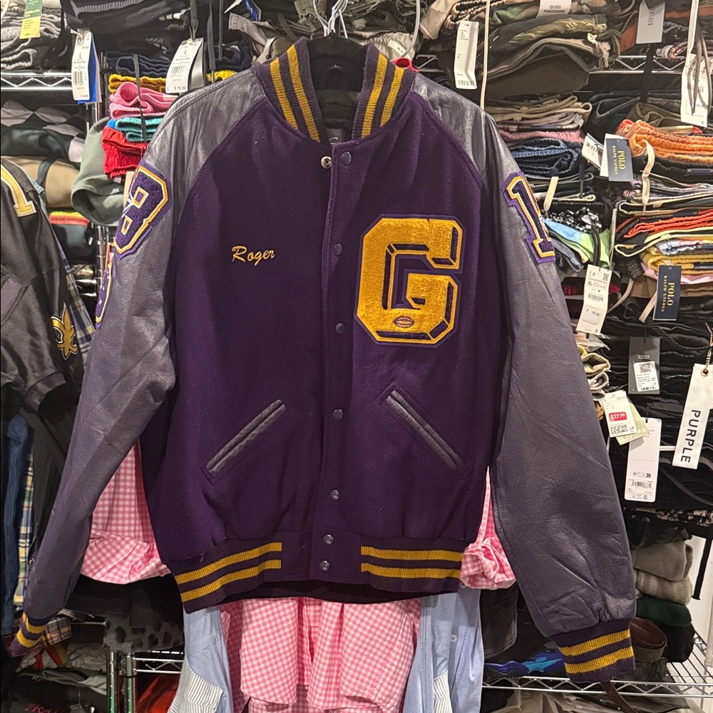 Purple and Gold Varsity Jacket